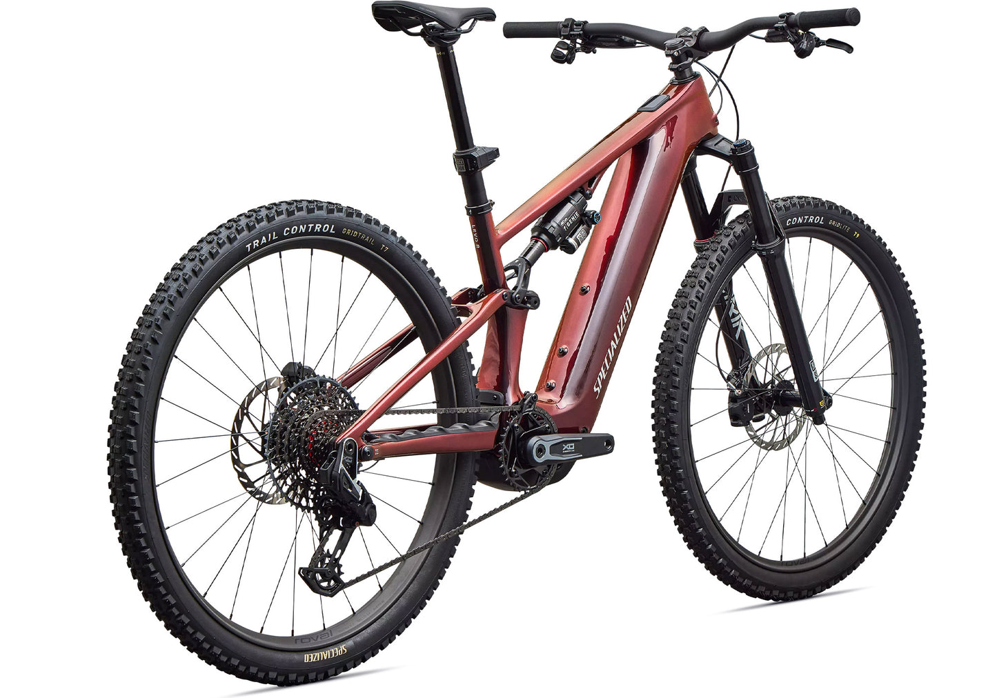 2027 Specialized Turbo Levo R Pro, Gloss Black Red Chameleon / Dolomite image 3