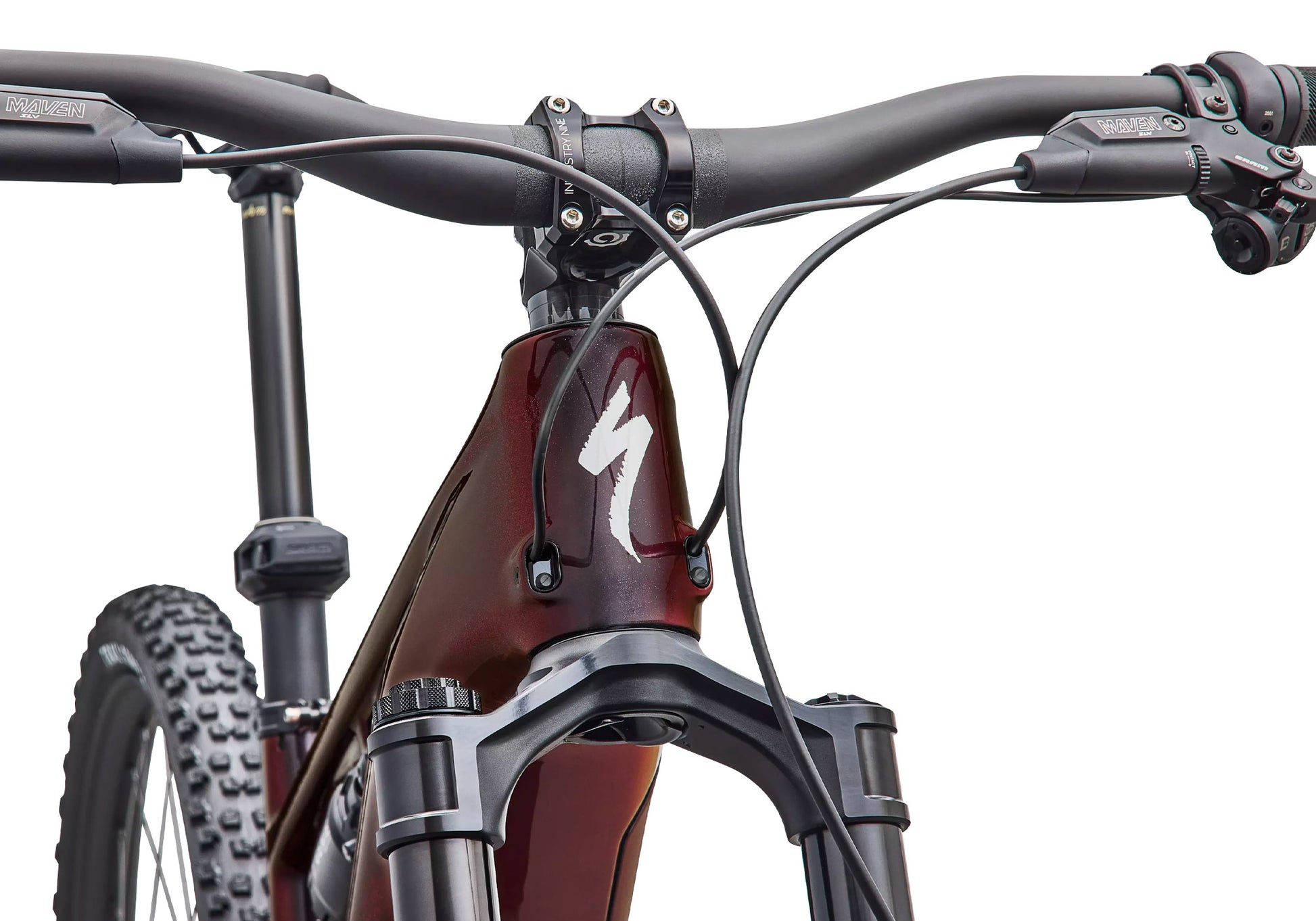 2027 Specialized Turbo Levo R Pro, Gloss Black Red Chameleon / Dolomite image 7