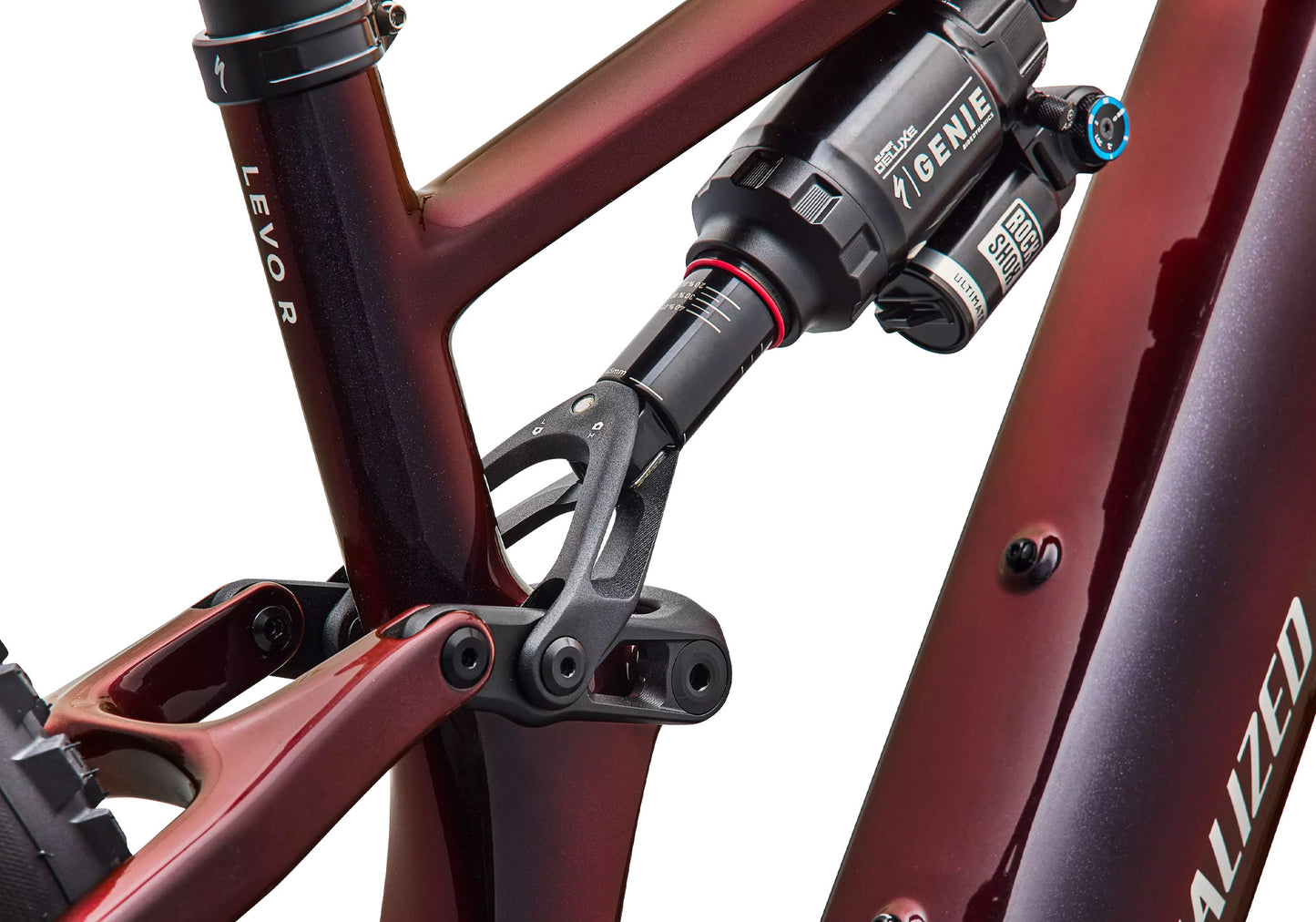 2027 Specialized Turbo Levo R Pro, Gloss Black Red Chameleon / Dolomite image 5