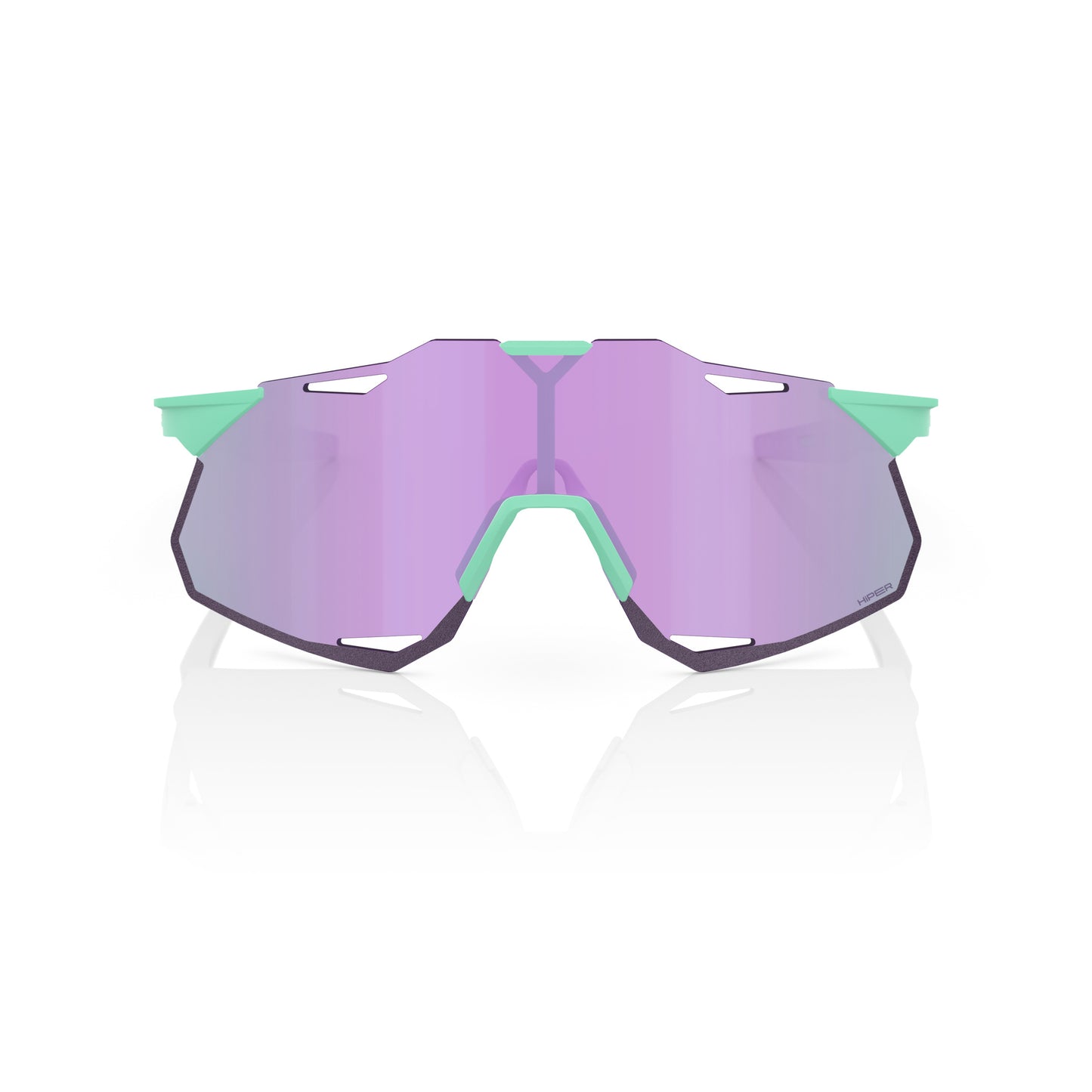 100% Hypercraft XS Soft Tact Mint with HiPER Lavender Lens Unisex Cycling Sunglasses