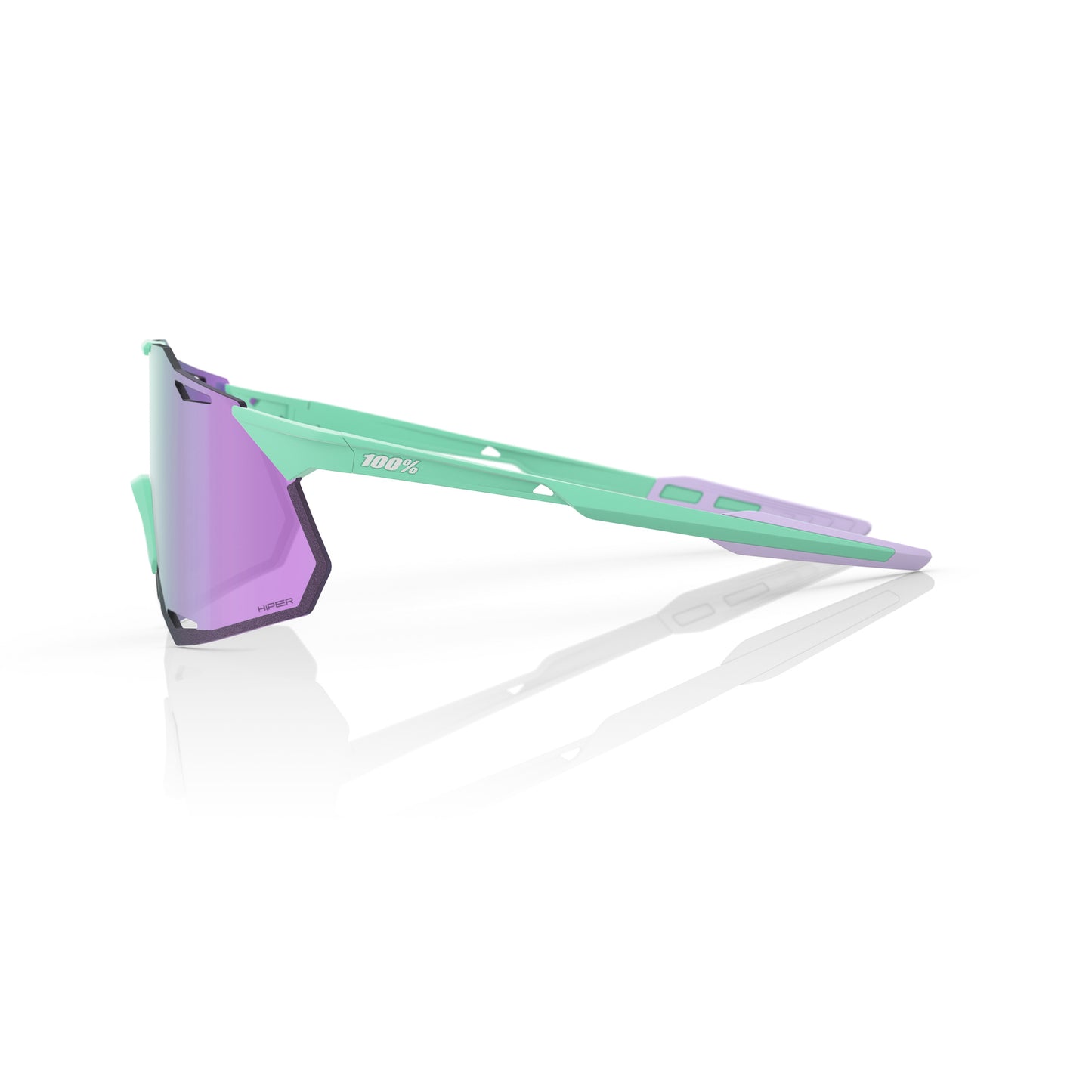 100% Hypercraft XS Soft Tact Mint with HiPER Lavender Lens Unisex Cycling Sunglasses