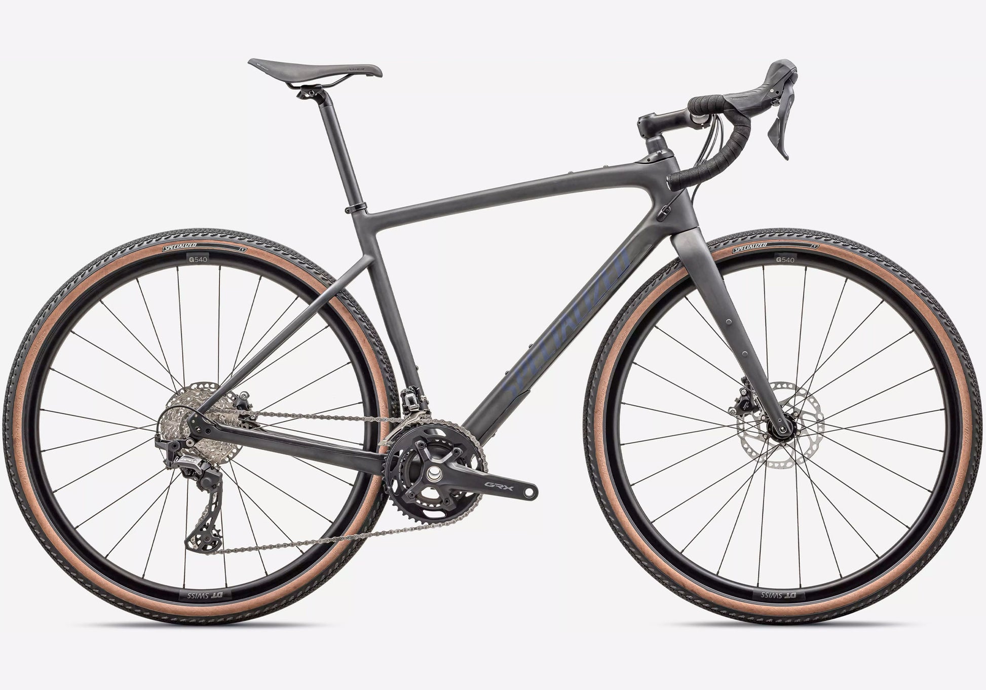 2025 Specialized Diverge Sport Carbon, Satin Carbon/Blue Onyx Side View