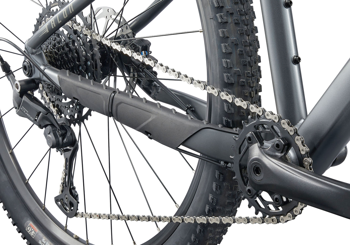 2025 Giant Talon 1 29 Men's Mountain Bike, Charcoal drivetrain detail