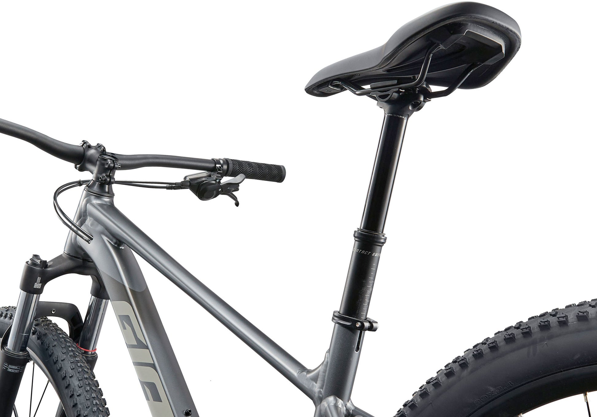 2025 Giant Talon 1 29 Men's Mountain Bike, Charcoal seatpost detail