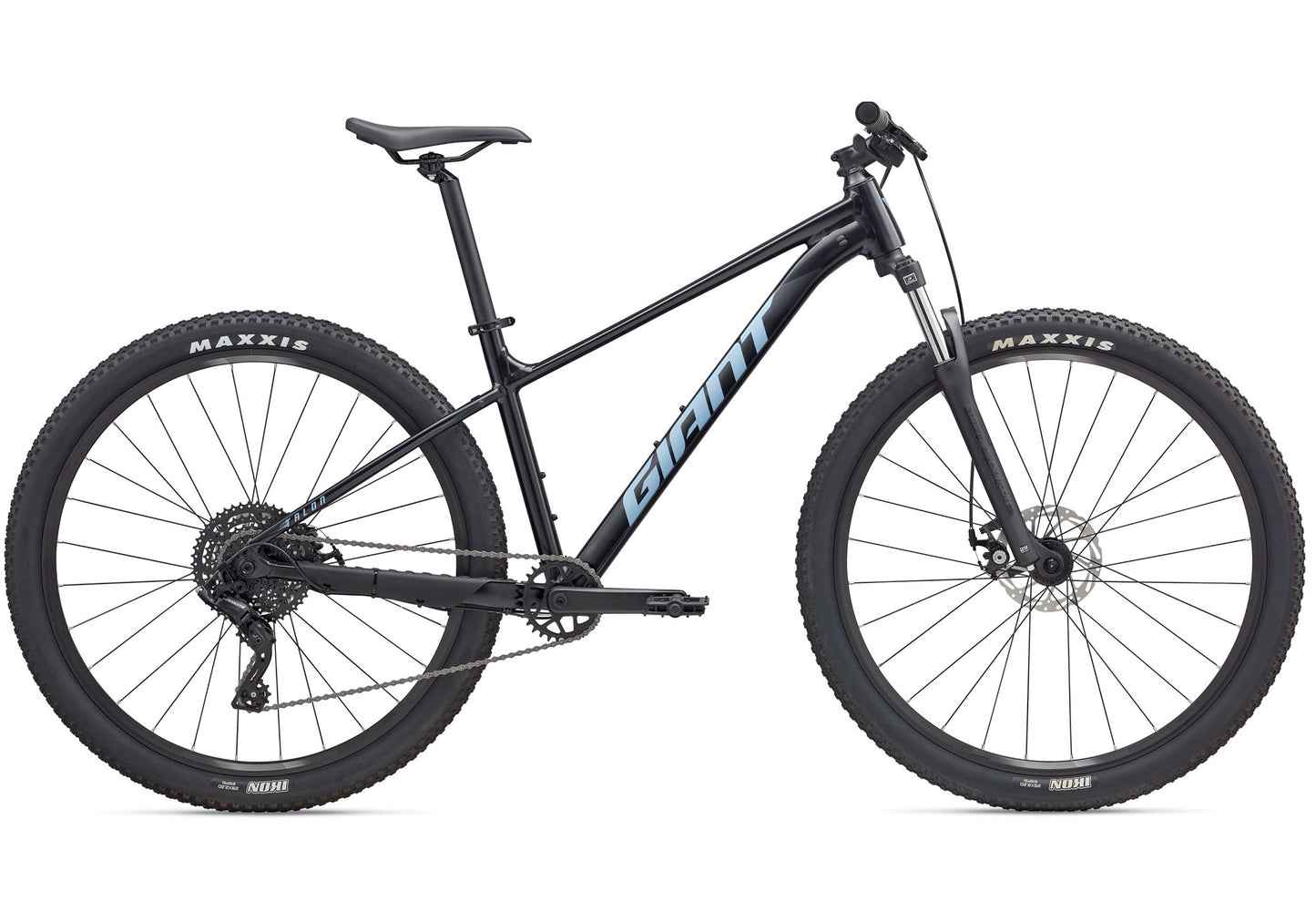 2025 Giant Talon 4 27.5 Men's Mountain Bike, Black side view