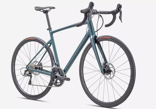 2025 Specialized Allez Sport Unisex Road Bike, Satin Tropical Teal front view