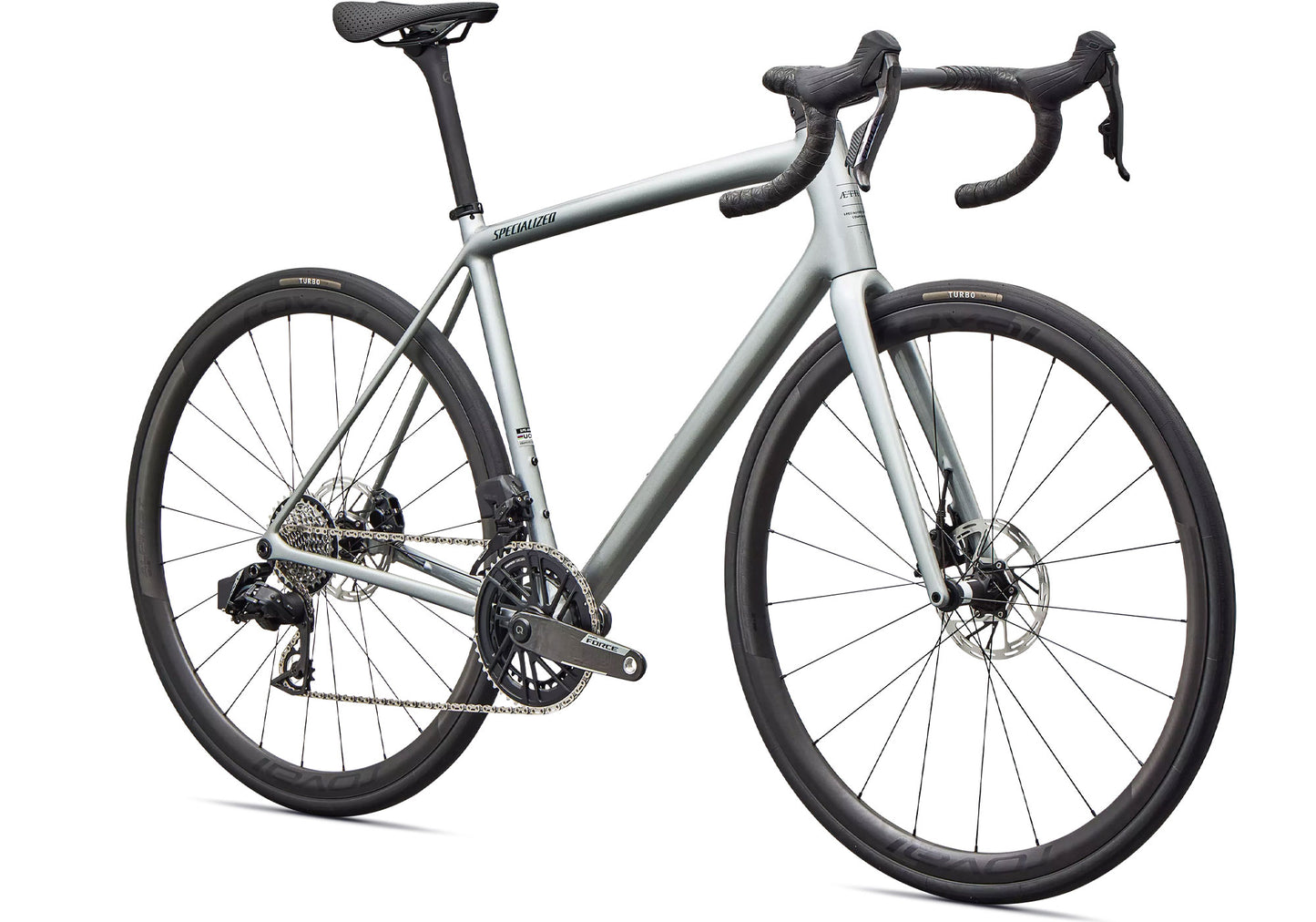 2026 Specialized Aethos 2 Pro Unisex Road Bike, Gloss Shadow Silver image 1