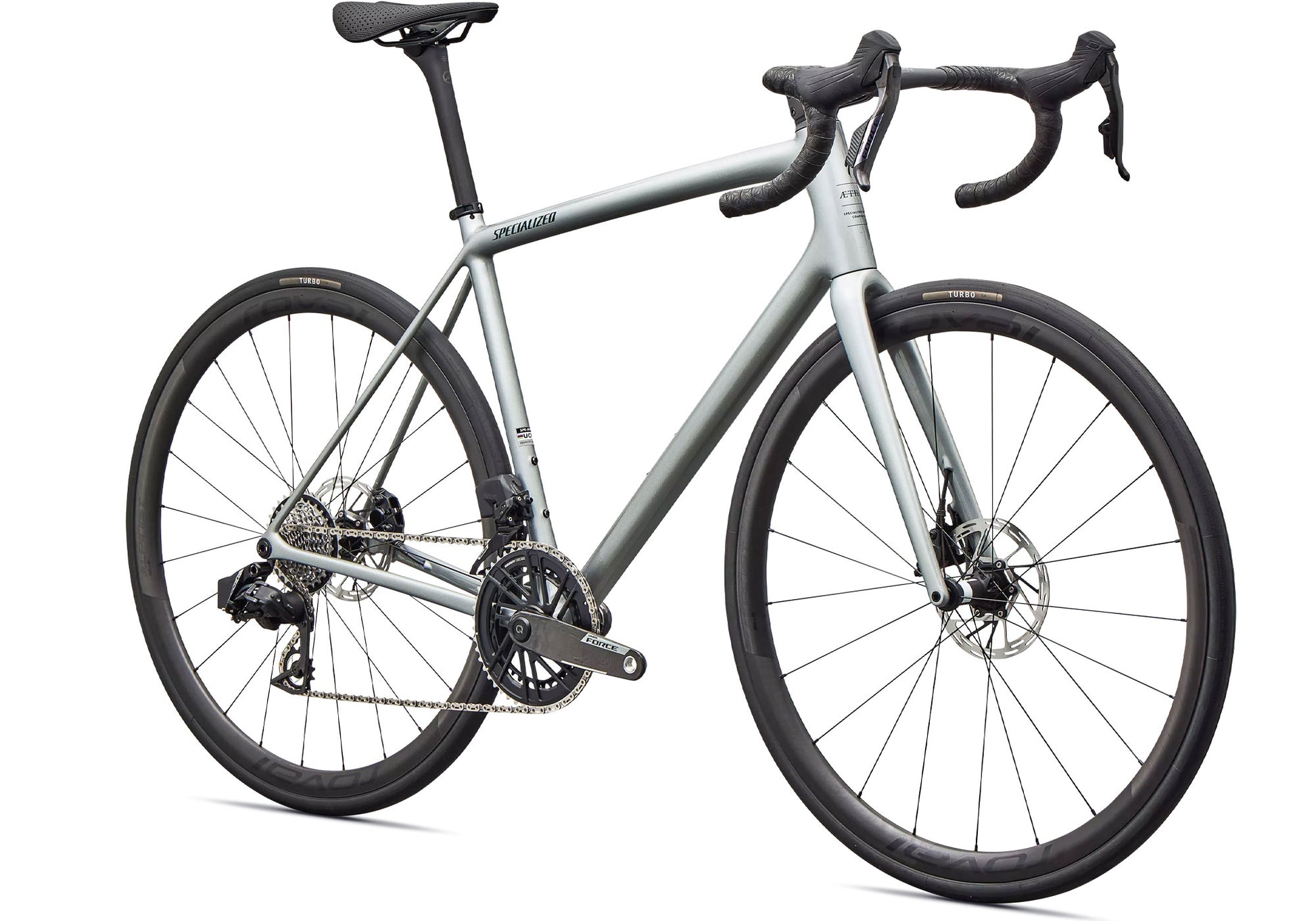 2026 Specialized Aethos 2 Pro Unisex Road Bike, Gloss Shadow Silver image 1