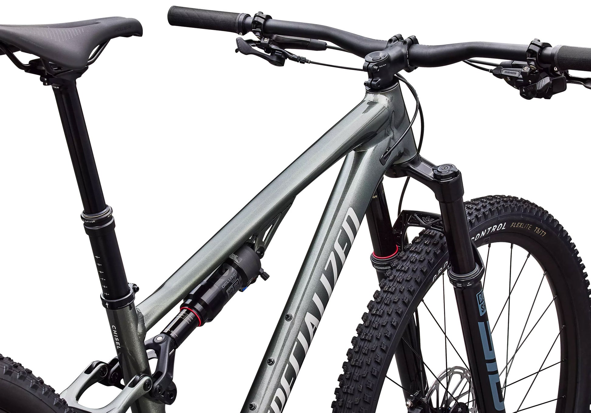 2026 Specialized Chisel Comp Unisex Mountain Bike, Gloss Charcoal Tint Over Silver Dust image 5
