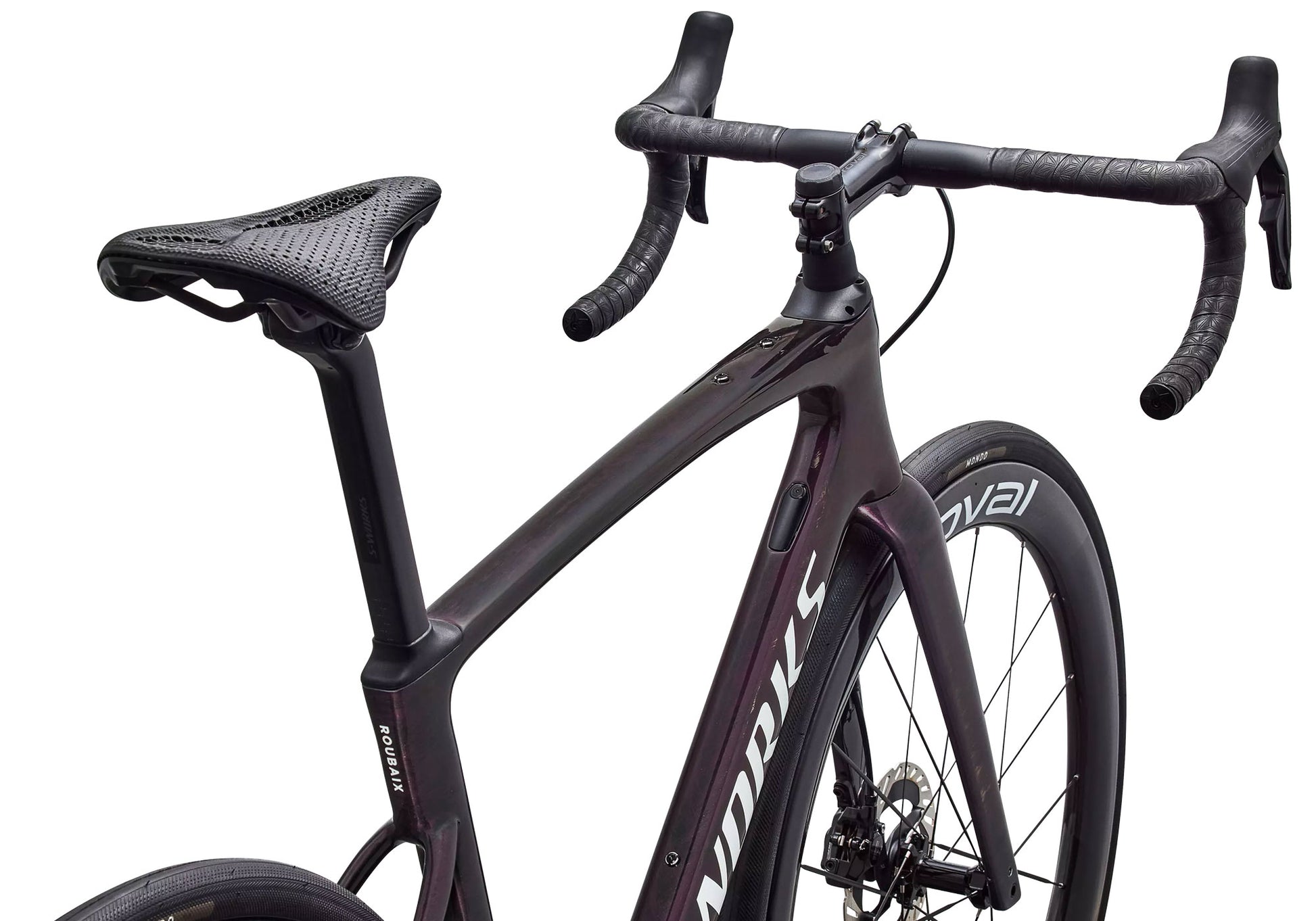 2026 Specialized S-Works Roubaix SL8 Unisex Road Bike, Gloss Carbon / Multi-Colour-Directional Brush image 5