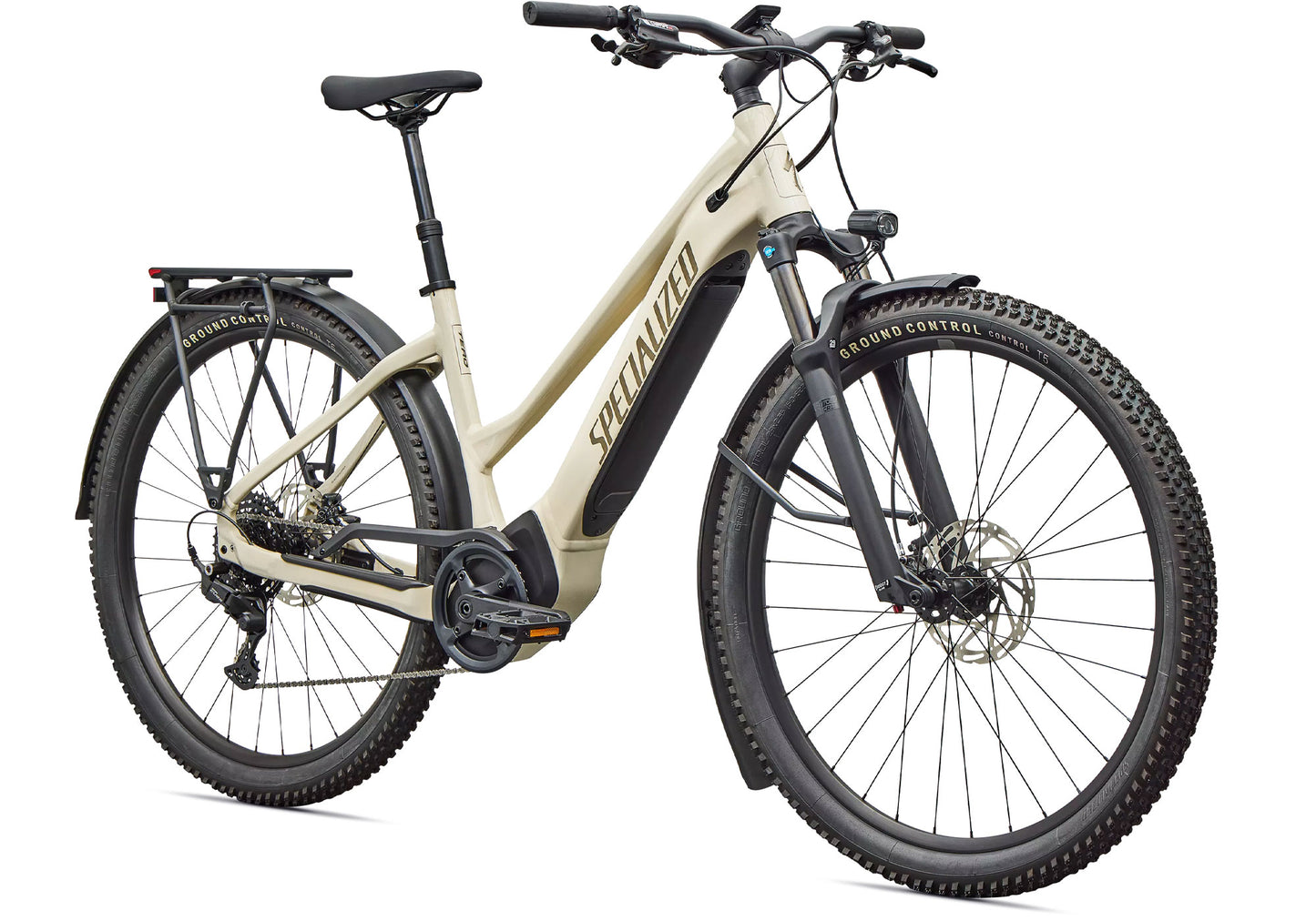 2026 Specialized Turbo Tero 4.0 Step-Through EQ, Gloss White Mountains / Gunmetal image 1