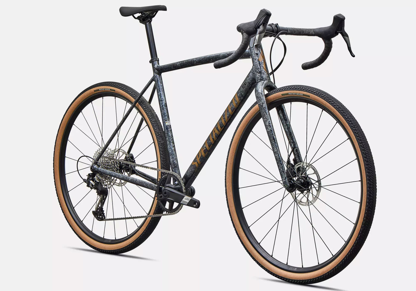 2027 Specialized Crux DSW Comp SRAM Apex XPLR Unisex Gravel Bike, Deep Marine Metallic/Burnt Gold Metallic image 1