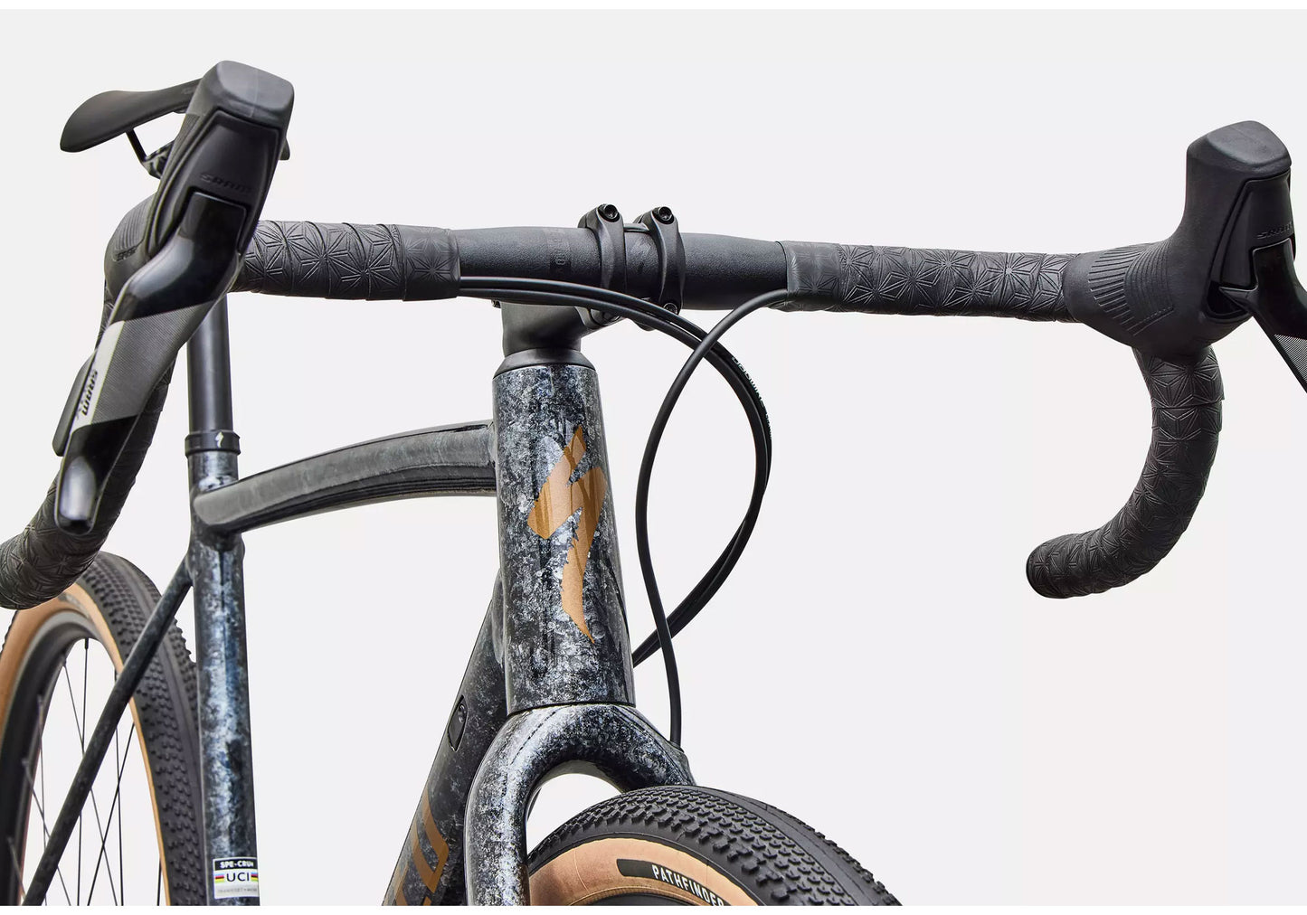 2027 Specialized Crux DSW Comp SRAM Apex XPLR Unisex Gravel Bike, Deep Marine Metallic/Burnt Gold Metallic image 4