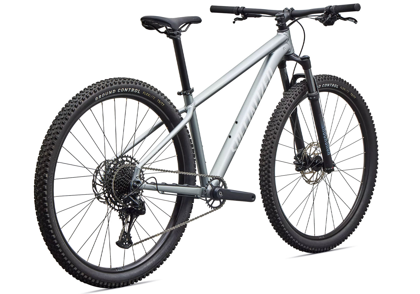2027 Specialized Rockhopper Comp Unisex Mountain Bike, Satin Shadow Silver/Silver Dust image 2