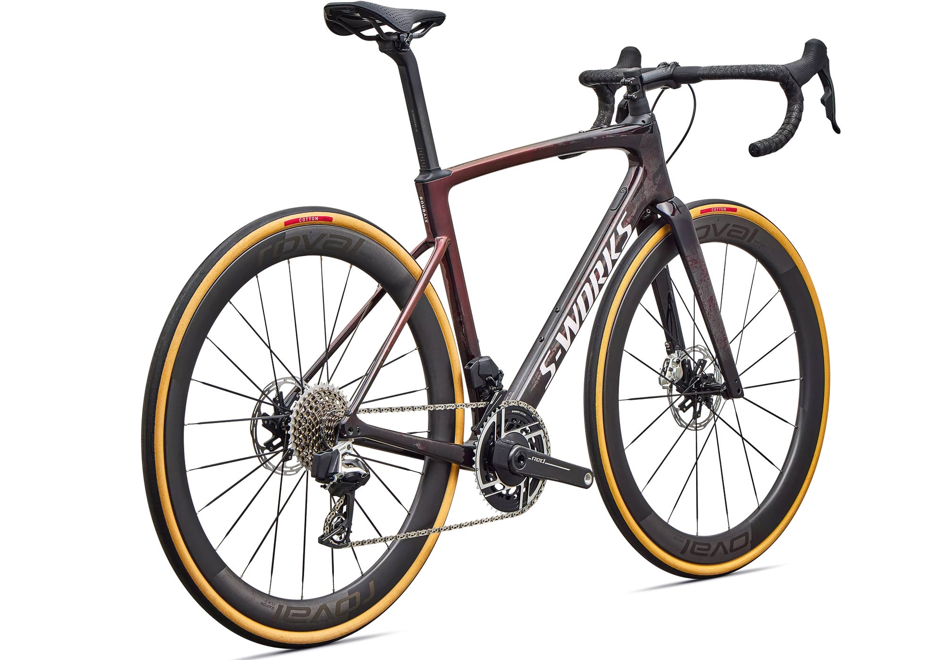 2027 Specialized S-Works Roubaix SL8 SRAM Red AXS Unisex Road Bike, Gloss Carbon/Red Sky/Rose Shimmer image 3