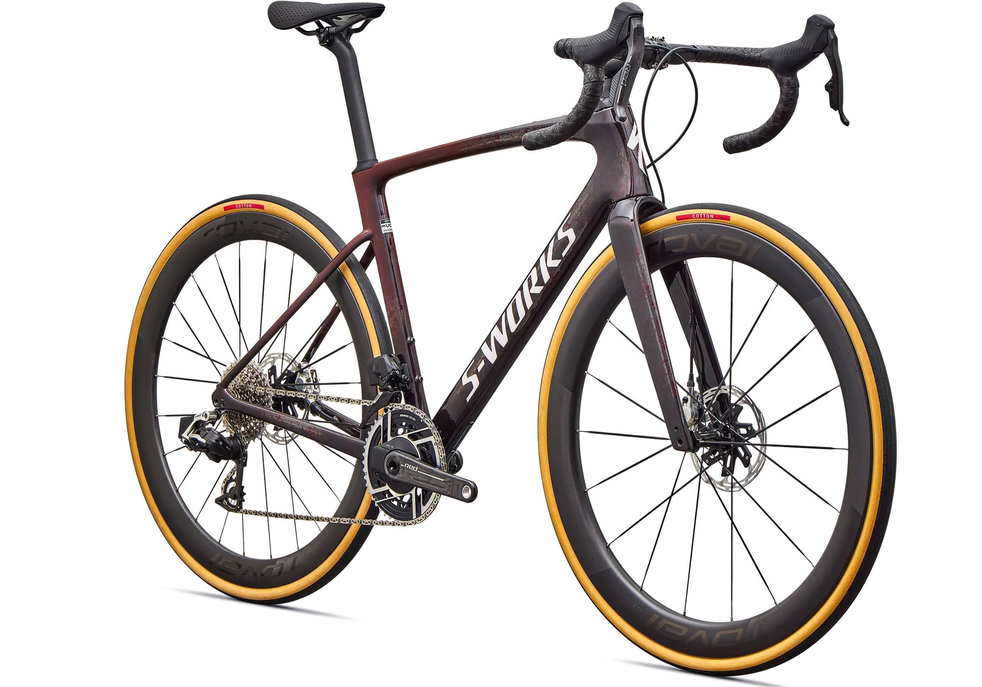 2027 Specialized S-Works Roubaix SL8 SRAM Red AXS Unisex Road Bike, Gloss Carbon/Red Sky/Rose Shimmer image 1