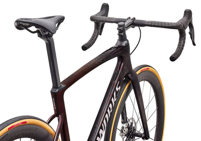 2027 Specialized S-Works Roubaix SL8 SRAM Red AXS Unisex Road Bike, Gloss Carbon/Red Sky/Rose Shimmer image 5