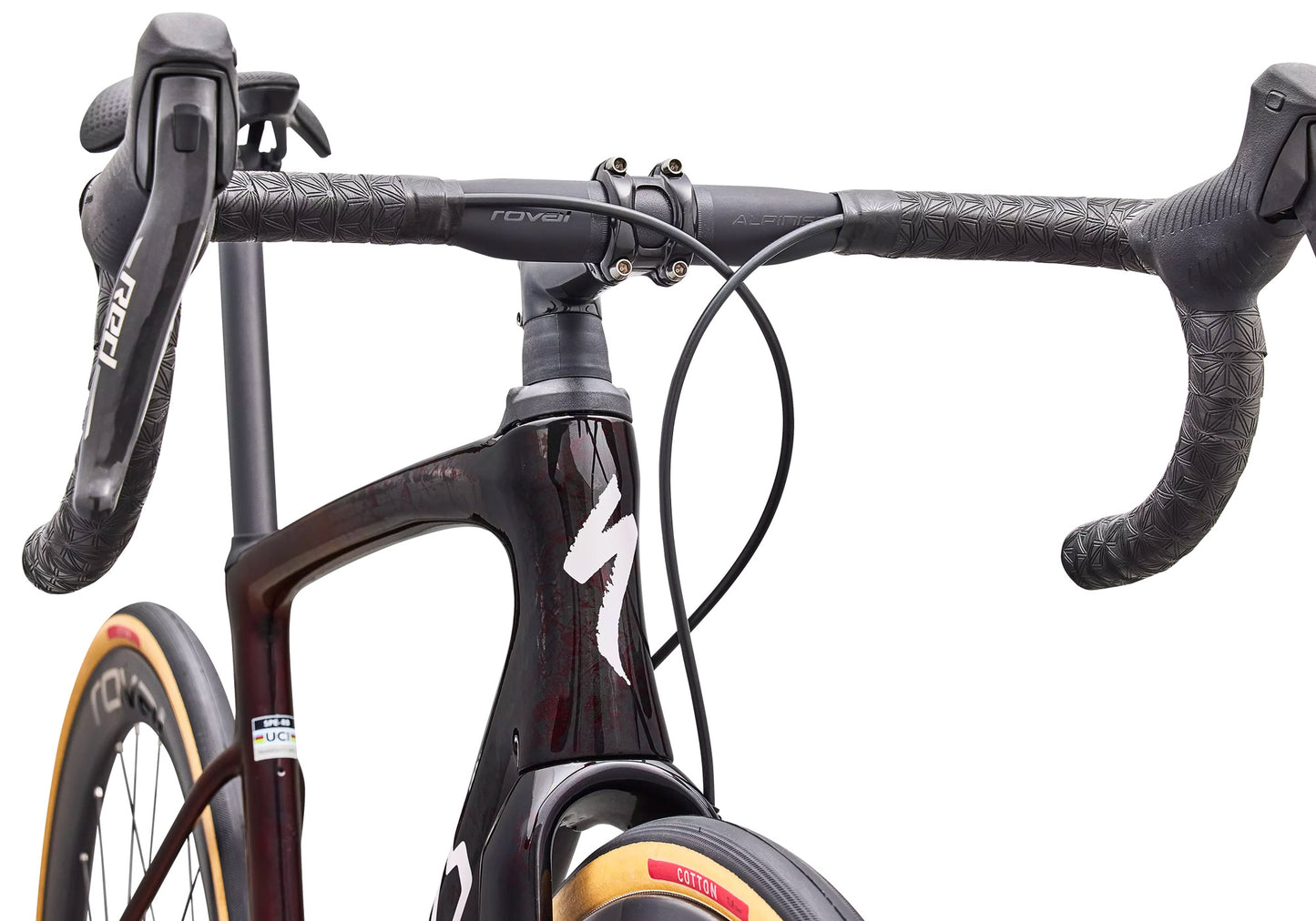 2027 Specialized S-Works Roubaix SL8 SRAM Red AXS Unisex Road Bike, Gloss Carbon/Red Sky/Rose Shimmer image 4