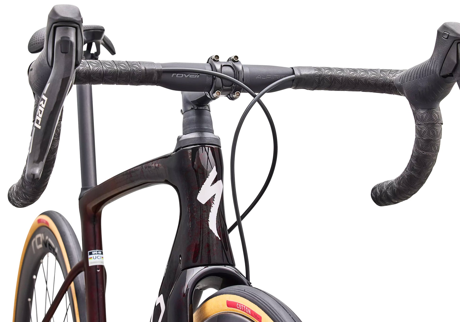 2027 Specialized S-Works Roubaix SL8 SRAM Red AXS Unisex Road Bike, Gloss Carbon/Red Sky/Rose Shimmer image 4