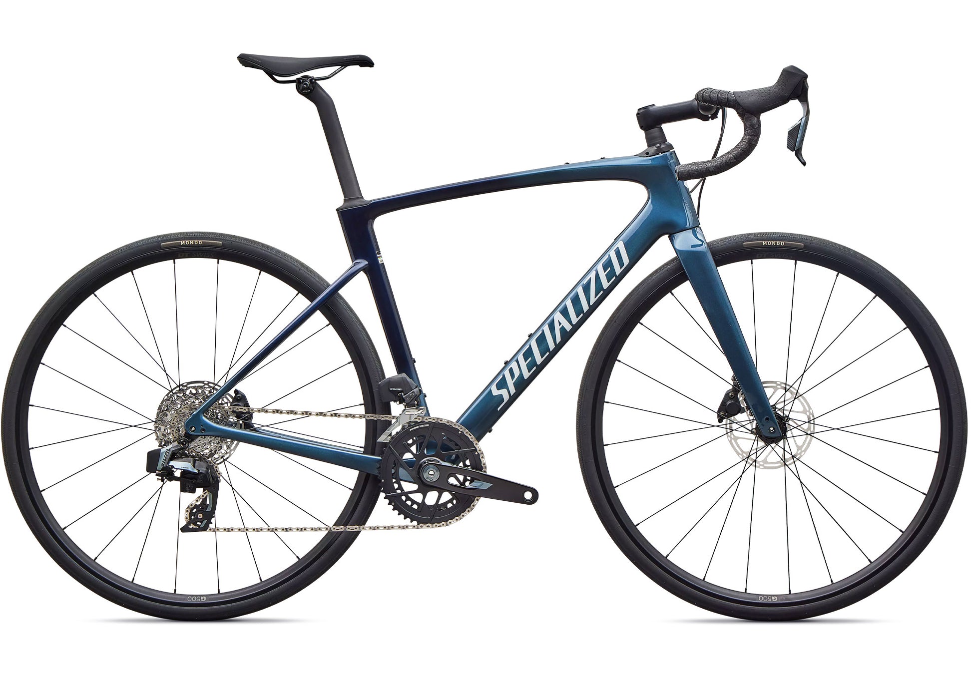 2027 Specialized Roubaix SL8 Comp SRAM Rival AXS Unisex Road Bike - Gloss Cast Blue/Dove Grey image 2