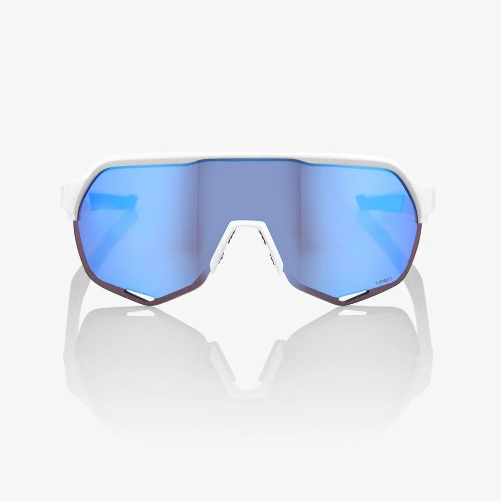 100% S2 Unisex Cycling Sunglasses, Matte White with HiPER Blue Mirror Lens 60006-00006 image 2