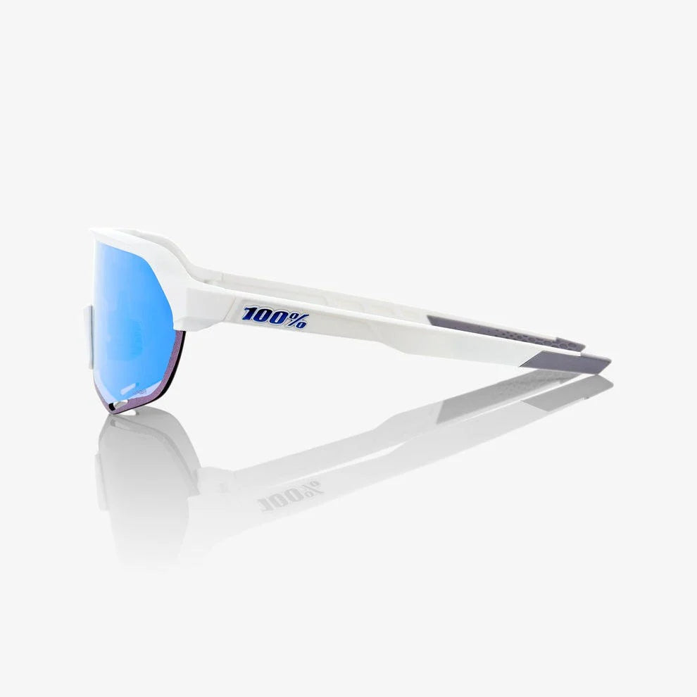 100% S2 Unisex Cycling Sunglasses, Matte White with HiPER Blue Mirror Lens 60006-00006 image 3