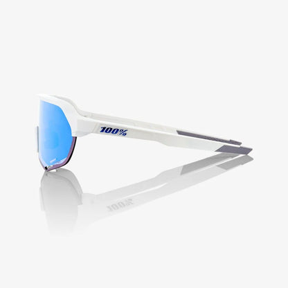 100% S2 Unisex Cycling Sunglasses, Matte White with HiPER Blue Mirror Lens 60006-00006 image 3