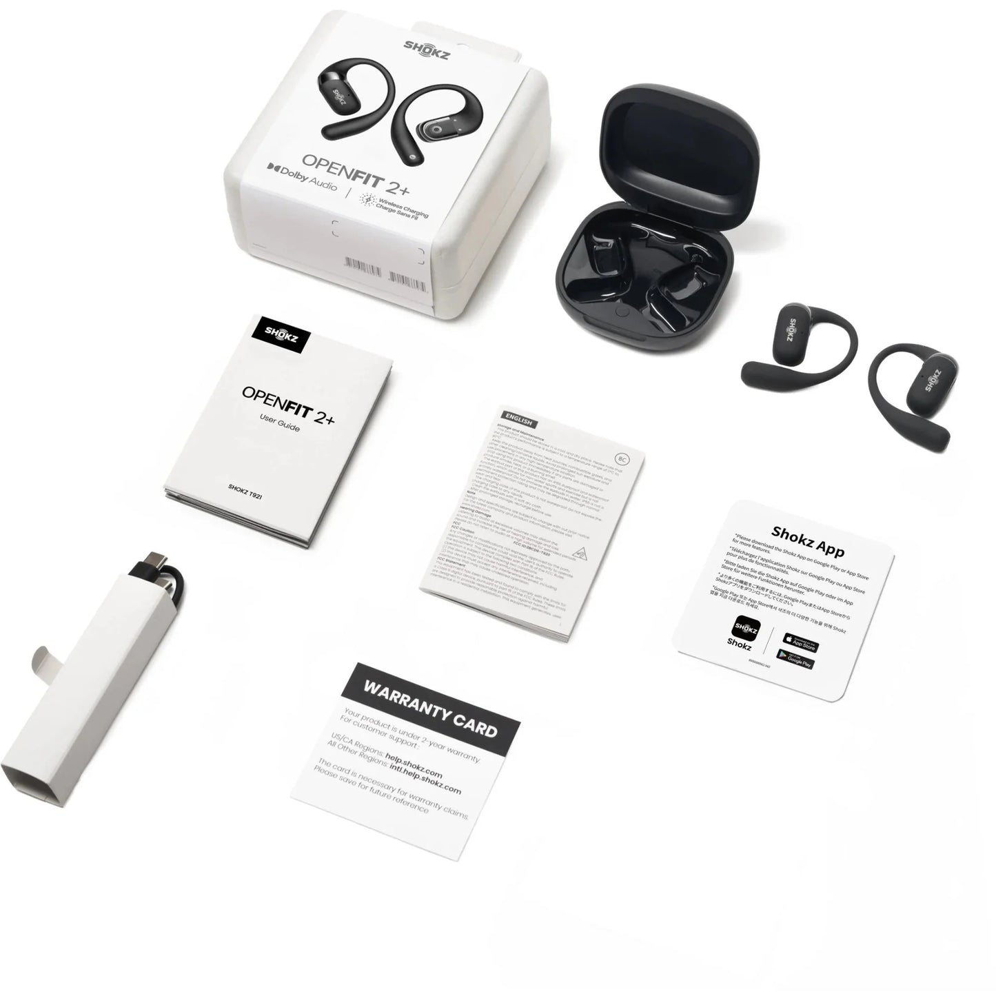 SHOKZ OpenFit 2+ True Wireless Earbuds - Black T921-ST-BK image 4