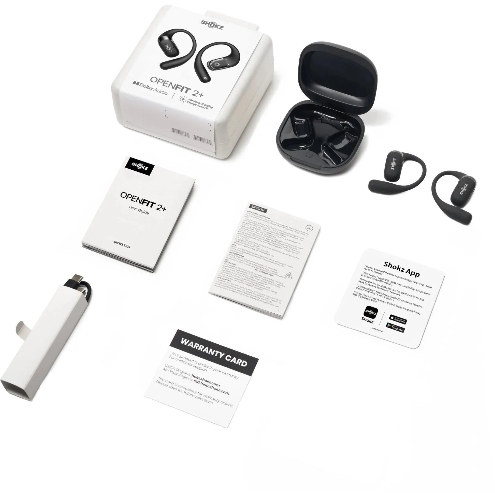 SHOKZ OpenFit 2+ True Wireless Earbuds - Black T921-ST-BK image 4