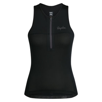 Rapha 2025 Women's Half Tank Zip Top - Black/Black image 1 ANH01XXBBKXXS,ANH01XXBBKXSM,ANH01XXBBKSML,ANH01XXBBKMED,ANH01XXBBKLRG,ANH01XXBBKXLG
