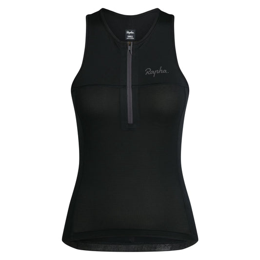 Rapha 2025 Women's Half Tank Zip Top - Black/Black image 1 ANH01XXBBKXXS,ANH01XXBBKXSM,ANH01XXBBKSML,ANH01XXBBKMED,ANH01XXBBKLRG,ANH01XXBBKXLG