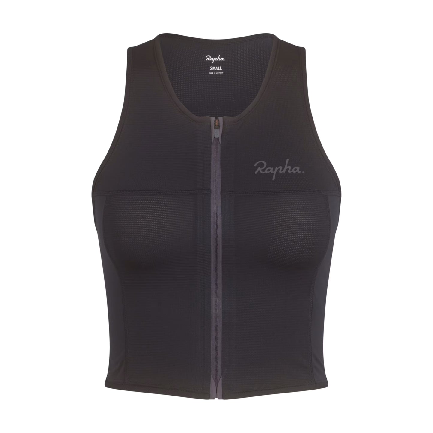Rapha 2025 Women's Cropped Zip Tank Top - Black image 1 ARA01XXBBKXXS,ARA01XXBBKXSM,ARA01XXBBKSML,ARA01XXBBKMED,ARA01XXBBKLRG,ARA01XXBBKXLG