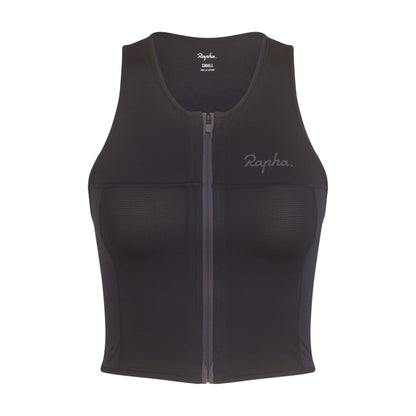 Rapha 2025 Women's Cropped Zip Tank Top - Black image 1 ARA01XXBBKXXS,ARA01XXBBKXSM,ARA01XXBBKSML,ARA01XXBBKMED,ARA01XXBBKLRG,ARA01XXBBKXLG