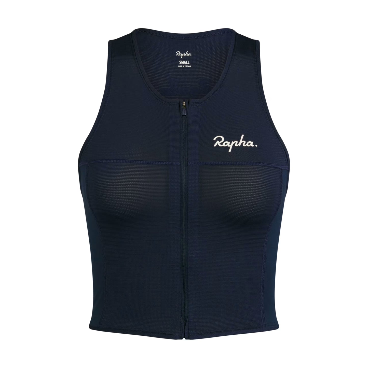 Rapha 2025 Women's Cropped Zip Tank Top - Dark Navy image 1 ARA01XXDNWXXS,ARA01XXDNWXSM,ARA01XXDNWSML,ARA01XXDNWMED,ARA01XXDNWLRG,ARA01XXDNWXXSXLG