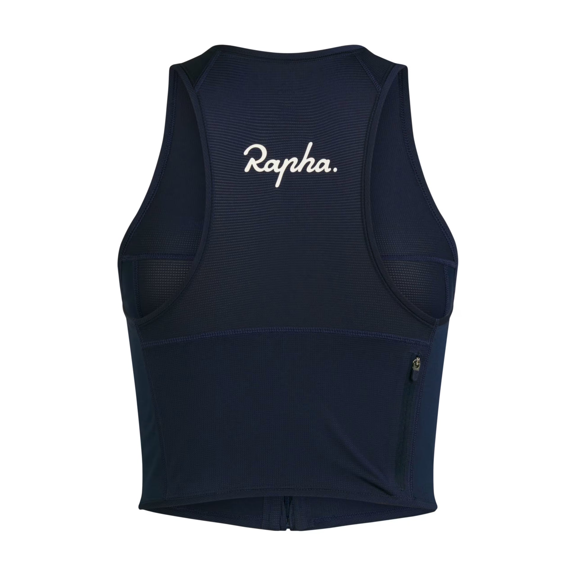Rapha 2025 Women's Cropped Zip Tank Top - Dark Navy image 2 ARA01XXDNWXXS,ARA01XXDNWXSM,ARA01XXDNWSML,ARA01XXDNWMED,ARA01XXDNWLRG,ARA01XXDNWXXSXLG