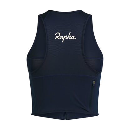 Rapha 2025 Women's Cropped Zip Tank Top - Dark Navy image 2 ARA01XXDNWXXS,ARA01XXDNWXSM,ARA01XXDNWSML,ARA01XXDNWMED,ARA01XXDNWLRG,ARA01XXDNWXXSXLG