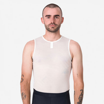 Rapha Men's Merino Lightweight Base Layer Sleeveless Cream / White image 3
