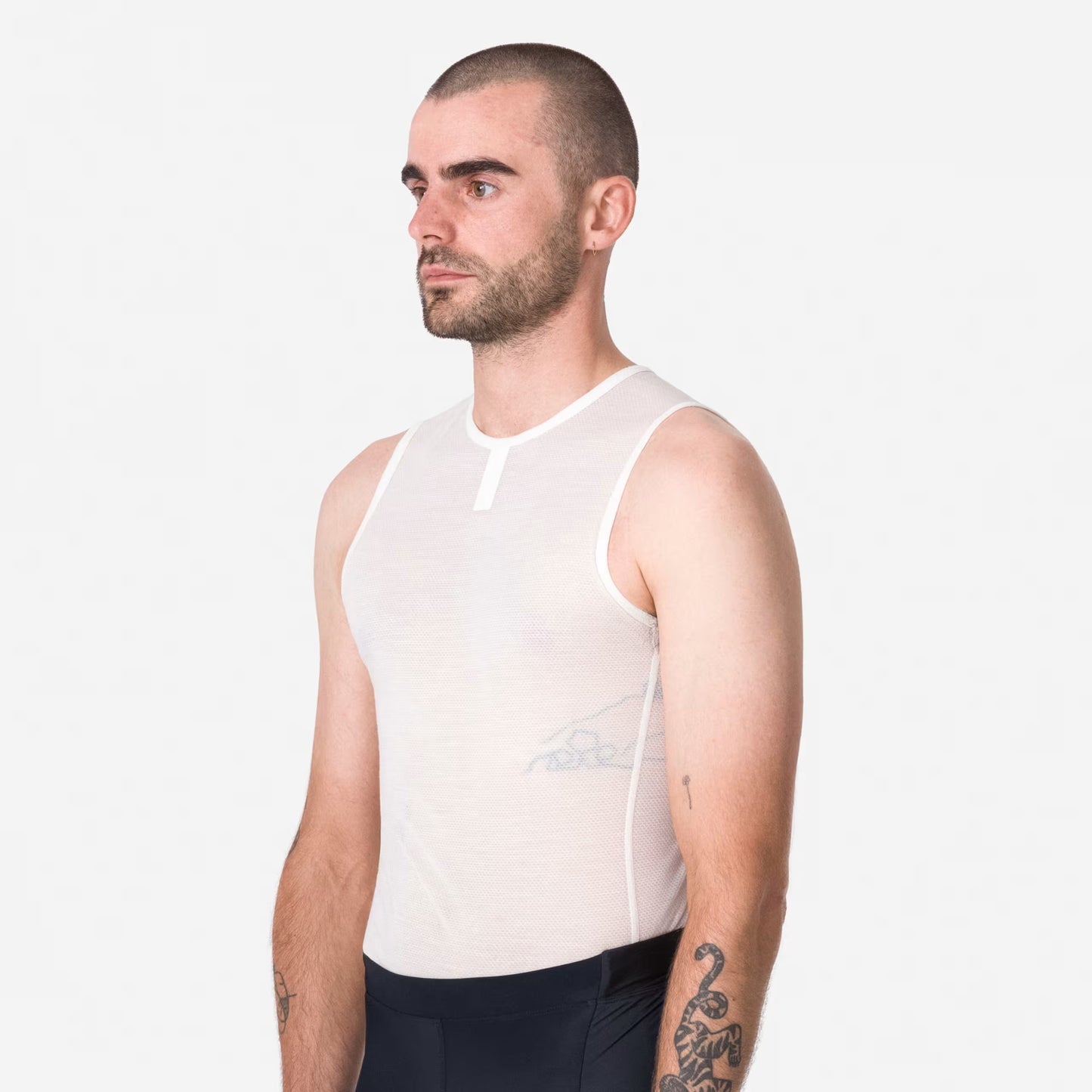 Rapha Men's Merino Lightweight Base Layer Sleeveless Cream / White image 4