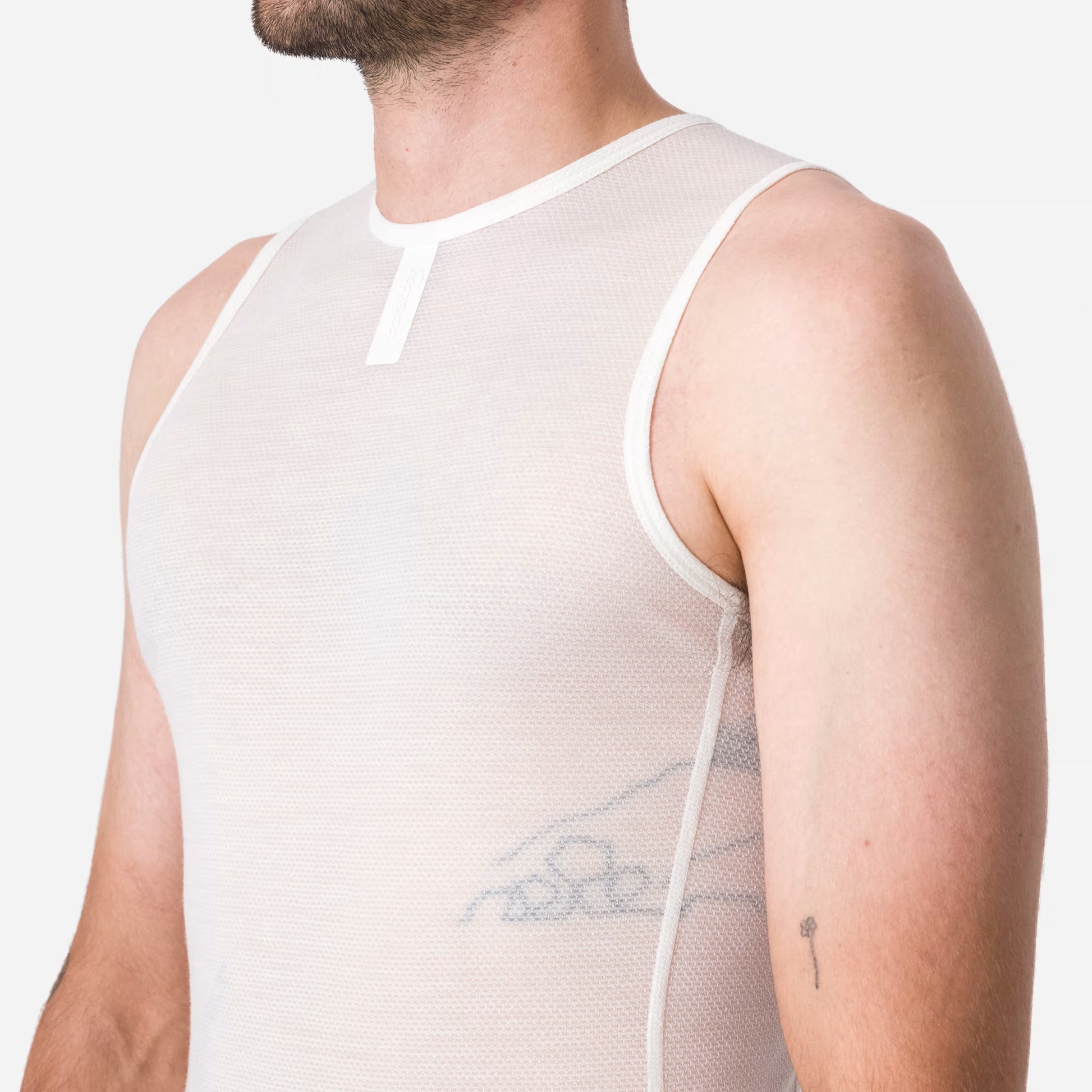 Rapha Men's Merino Lightweight Base Layer Sleeveless Cream / White image 6