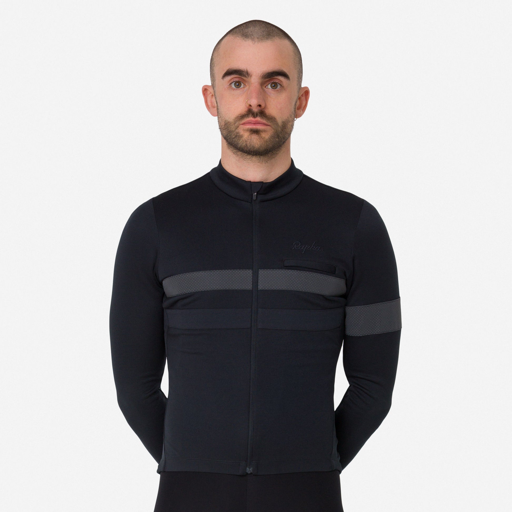 Rapha Brevet Men's Long Sleeve Jersey - Black image 3