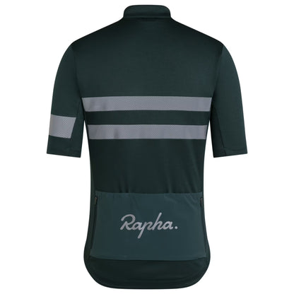 Rapha 2025 Brevet Men's Jersey - Forest Green/Silver Reflective image 2 BJR09XXMSVXSM,BJR09XXMSVSML,BJR09XXMSVMED,BJR09XXMSVLRG,BJR09XXMSVXLG,BJR09XXMSVXXL