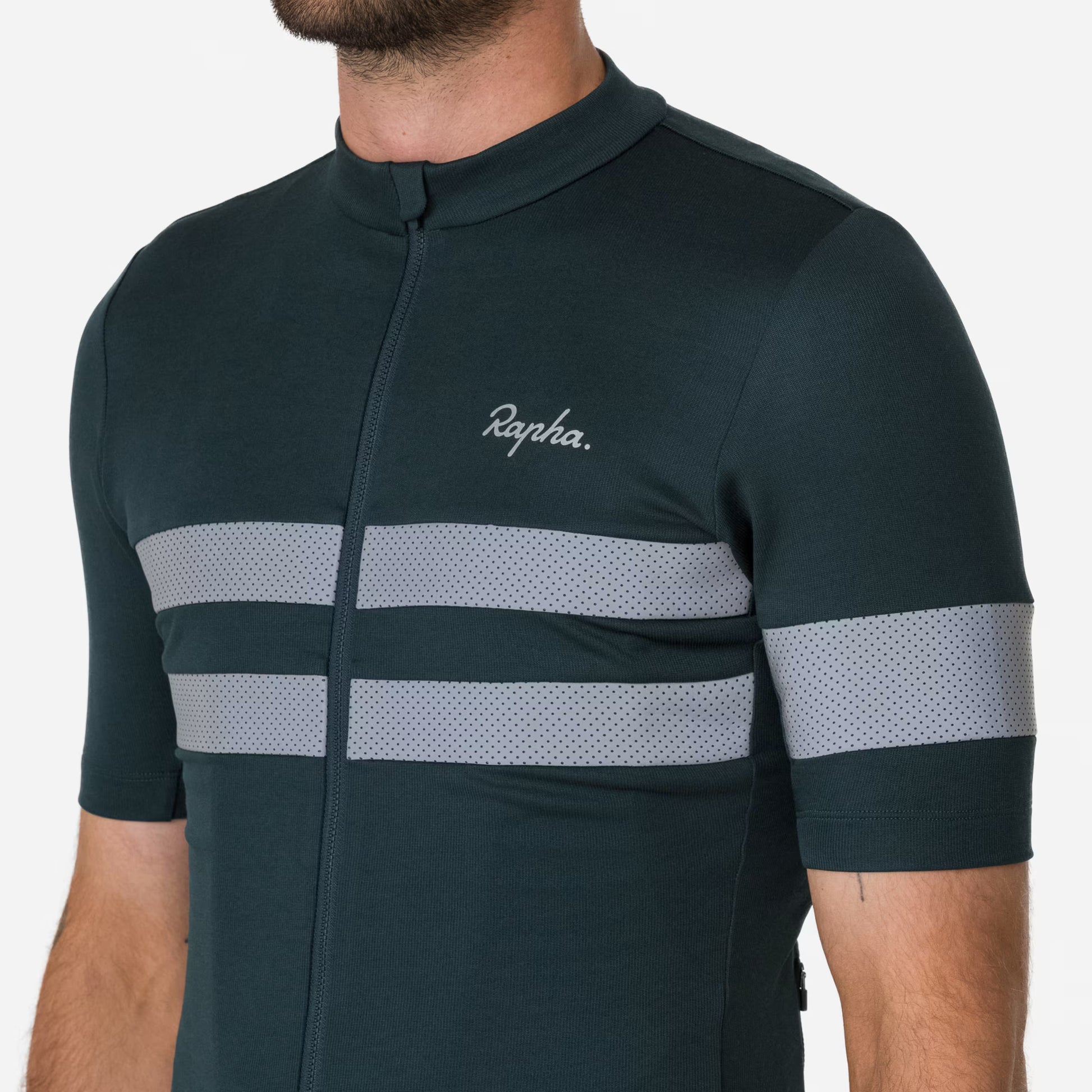 Rapha 2025 Brevet Men's Jersey - Forest Green/Silver Reflective image 4 BJR09XXMSVXSM,BJR09XXMSVSML,BJR09XXMSVMED,BJR09XXMSVLRG,BJR09XXMSVXLG,BJR09XXMSVXXL