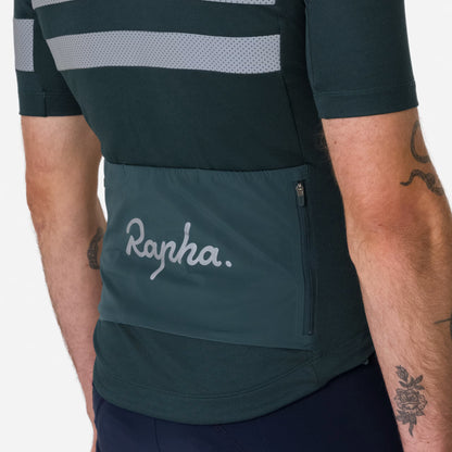 Rapha 2025 Brevet Men's Jersey - Forest Green/Silver Reflective image 3 BJR09XXMSVXSM,BJR09XXMSVSML,BJR09XXMSVMED,BJR09XXMSVLRG,BJR09XXMSVXLG,BJR09XXMSVXXL