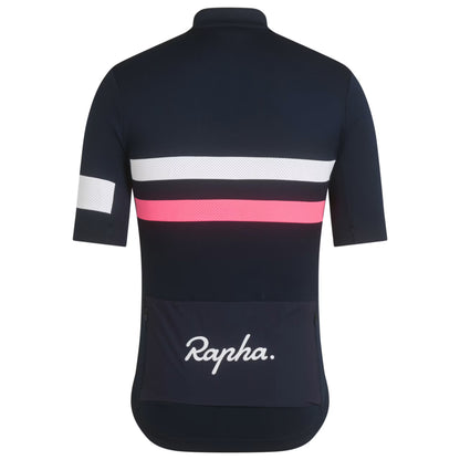 Rapha 2025 Brevet Men's Jersey - Dark Navy/Hi-Viz Pink/White image 2 BJR09XXNSIXSM,BJR09XXNSISML,BJR09XXNSIMED,BJR09XXNSILRG,BJR09XXNSIXLG,BJR09XXNSIXXL