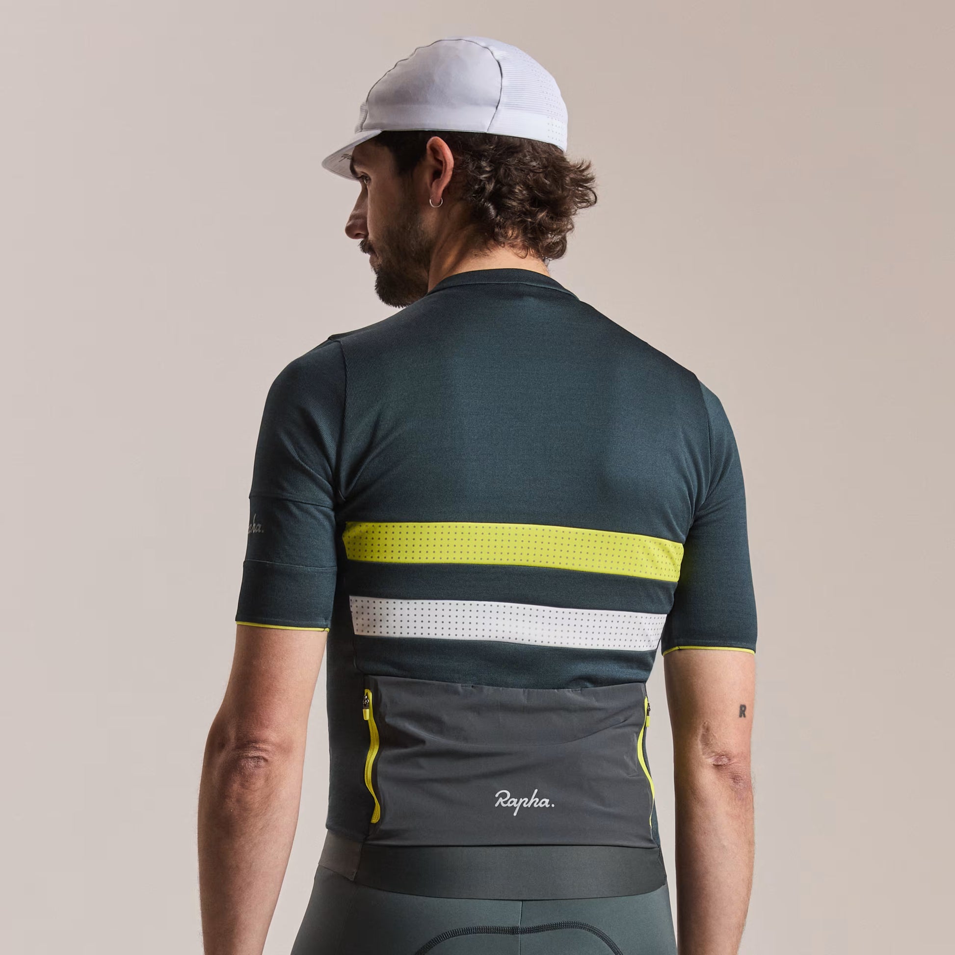Rapha 2026 Men's Brevet Merino Jersey III - Dark Forest/Chartreuse image 4
