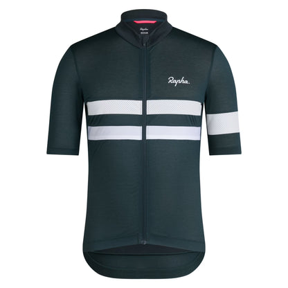 Rapha 2025 Brevet Men's Lightweight Jersey - Forest Green/White