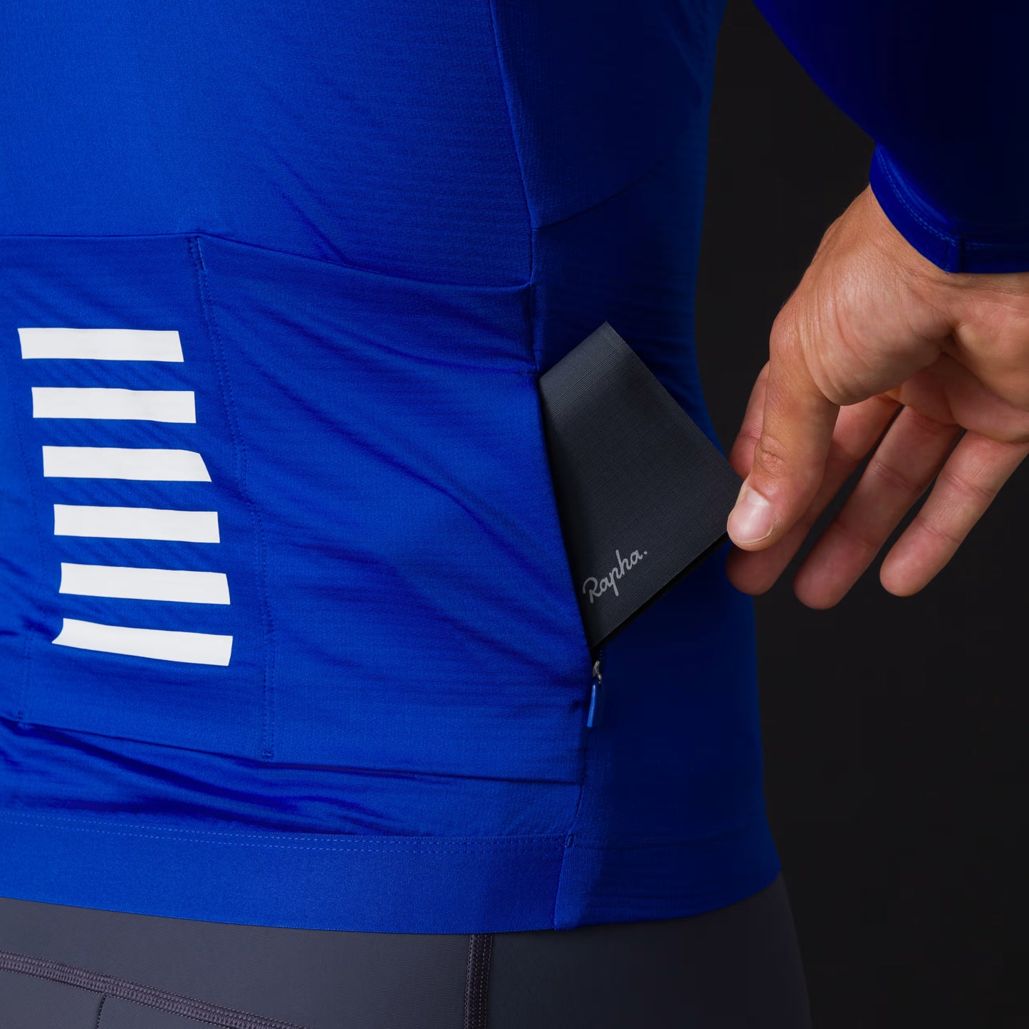 Rapha Men's Pro Team Long Sleeve Midweight Cycling Jersey - Blue/White BMY01XXSURXSM,BMY01XXSURSML,BMY01XXSURMED,BMY01XXSURLRG,BMY01XXSURXLG image 5