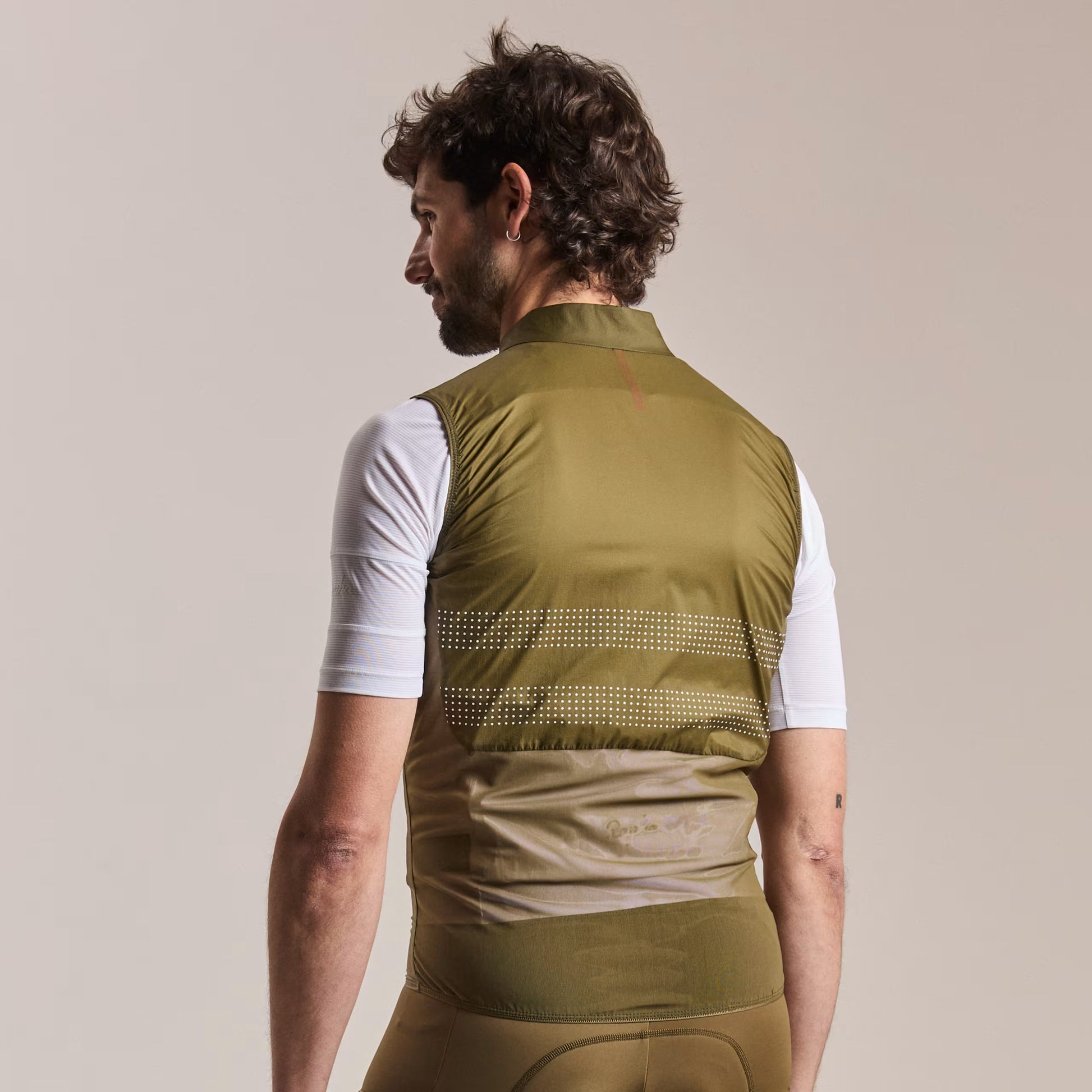 Rapha 2026 Men's Brevet Wind Cycling Gilet III, Dark Olive/White image 6