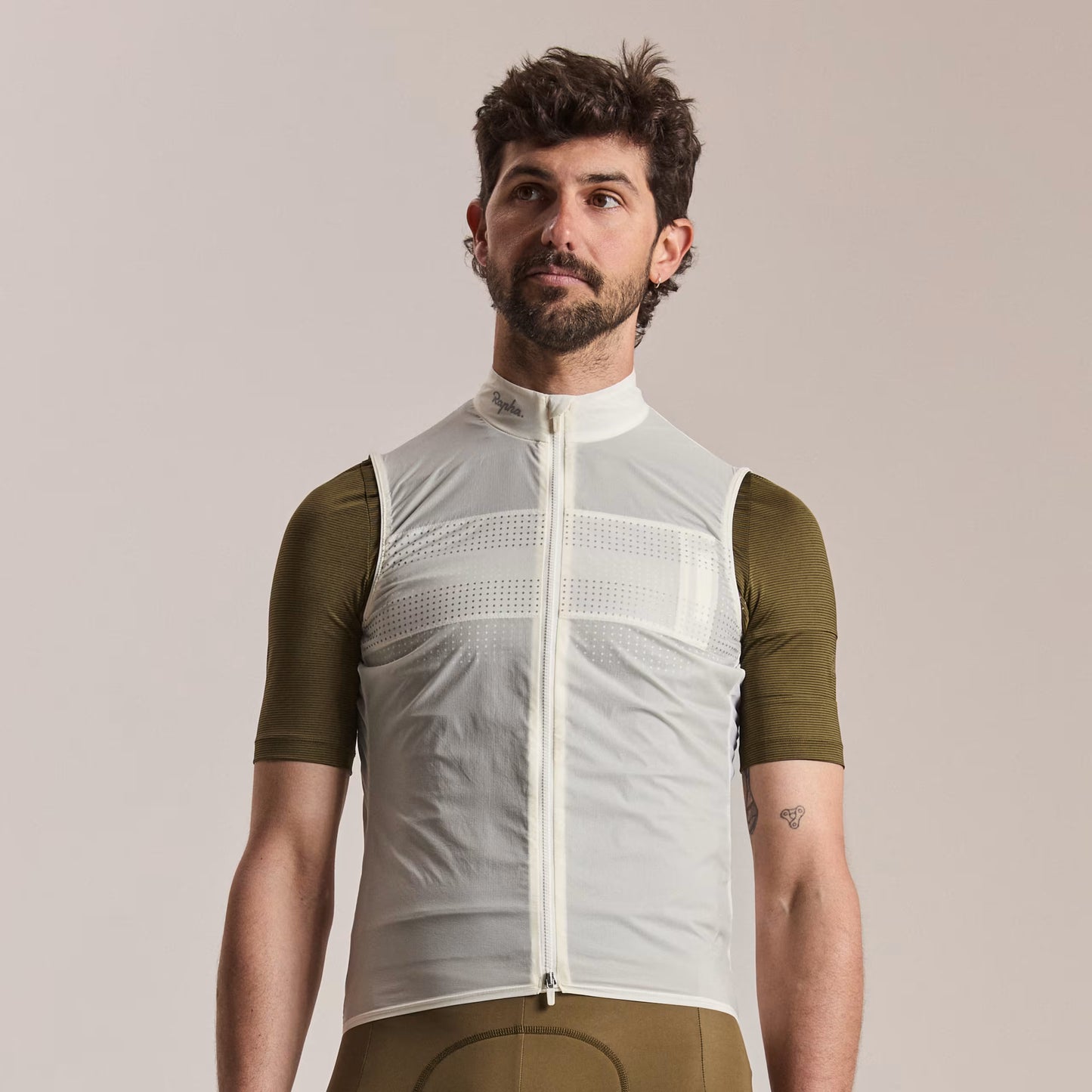 Rapha Men's Brevet Wind Cycling Gilet III, White/Silver image 3