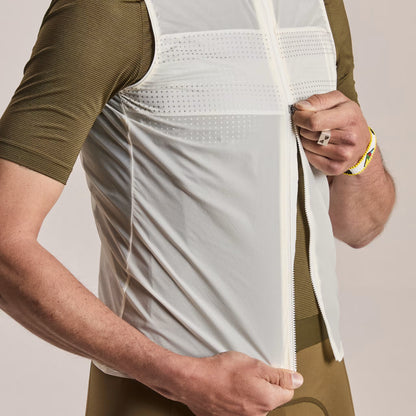 Rapha Men's Brevet Wind Cycling Gilet III, White/Silver image 6